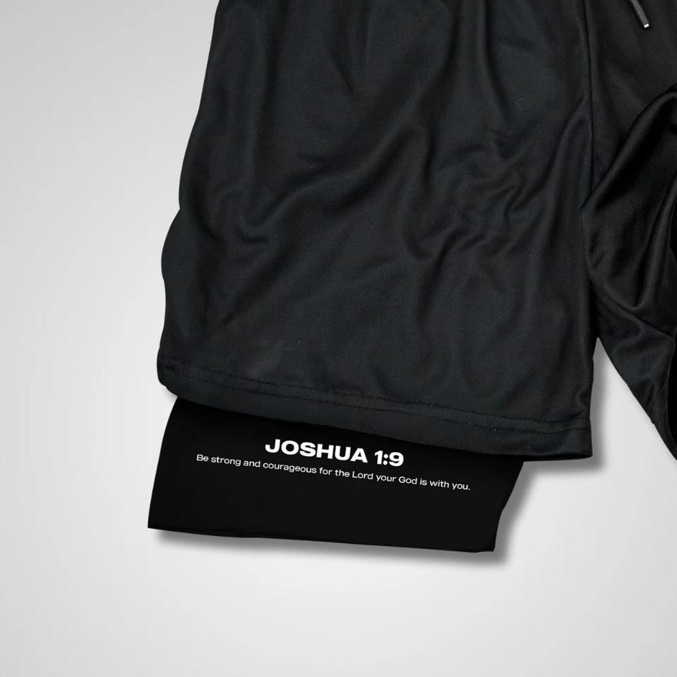 Christianartworkshop Joshua 1:9 Löwen-Performance-Shorts