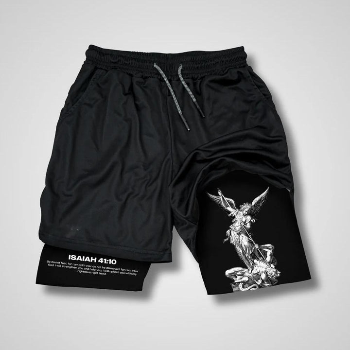 Christianartworkshop Jesaja 41:10 Engel & Teufel Performance Shorts