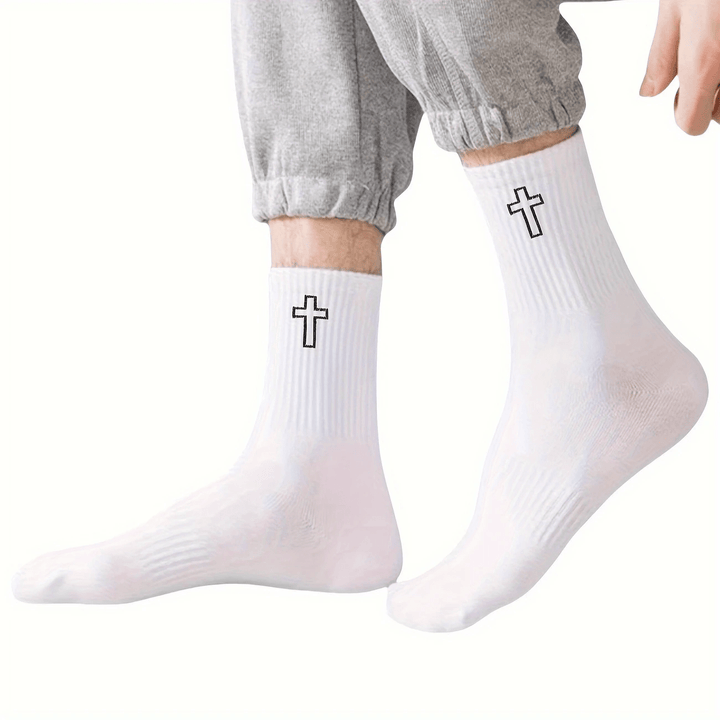 Christianartworkshop Heiliges Kreuz Socken: Gehen Sie mit spiritueller Gnade - Weiß - 10 Paare - image 4
