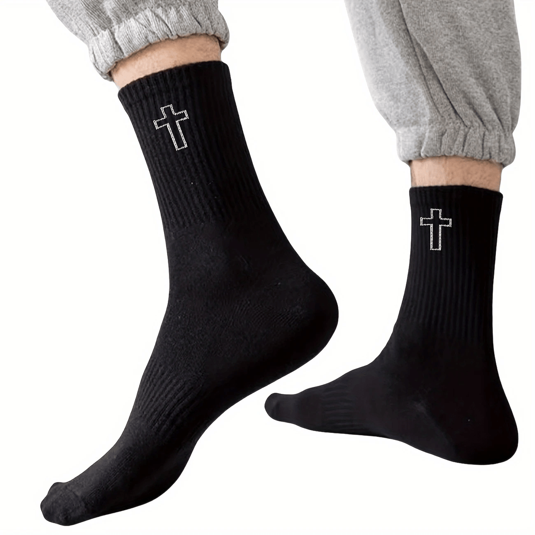 Christianartworkshop Heiliges Kreuz Socken: Gehen Sie mit spiritueller Gnade - Schwarz - 10 Paare - image 1