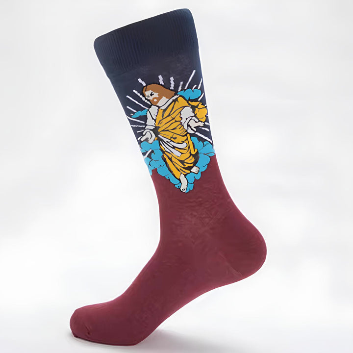 Christianartworkshop Unisex-Socken mit Aufschrift „He Has Rise Blessed Jesus“: Gnade für jeden Schritt - image 2