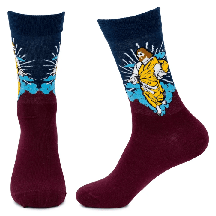 Christianartworkshop Unisex-Socken mit Aufschrift „He Has Rise Blessed Jesus“: Gnade für jeden Schritt - image 5