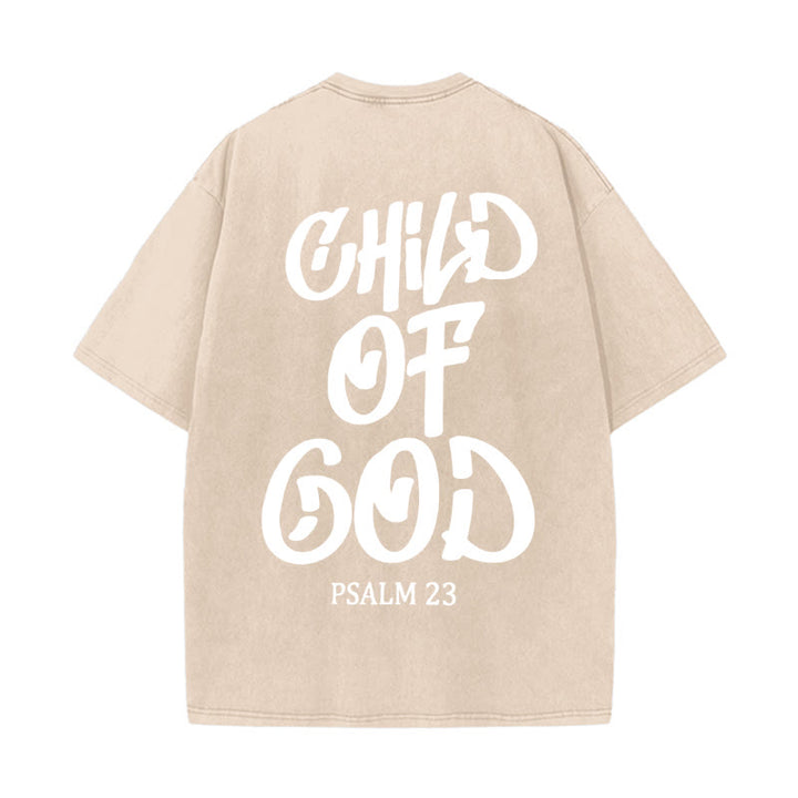 Christianartworkshop Schickes, spirituelles Kind Gottes, Psalm 23, gewaschenes Unisex-T-Shirt - Aprikose - 5XL - image 14