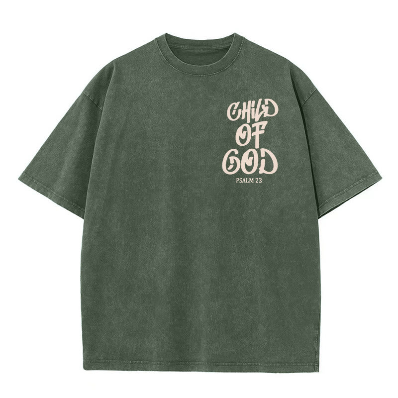 Christianartworkshop Schickes, spirituelles Kind Gottes, Psalm 23, gewaschenes Unisex-T-Shirt - image 8