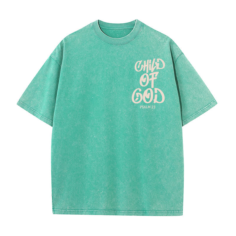 Christianartworkshop Schickes, spirituelles Kind Gottes, Psalm 23, gewaschenes Unisex-T-Shirt - image 19