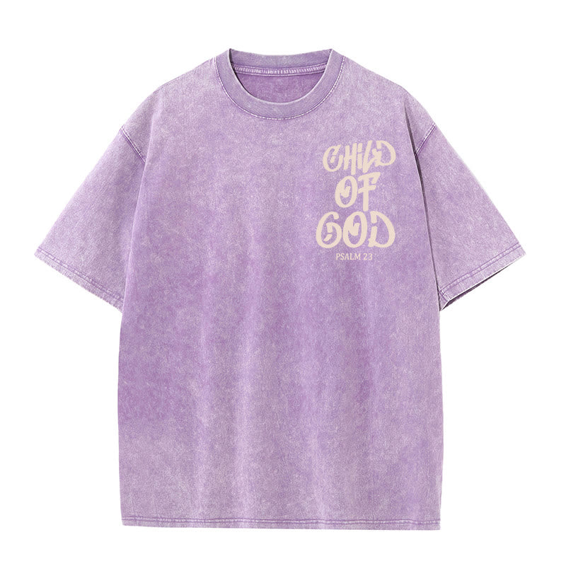 Christianartworkshop Schickes, spirituelles Kind Gottes, Psalm 23, gewaschenes Unisex-T-Shirt - image 13