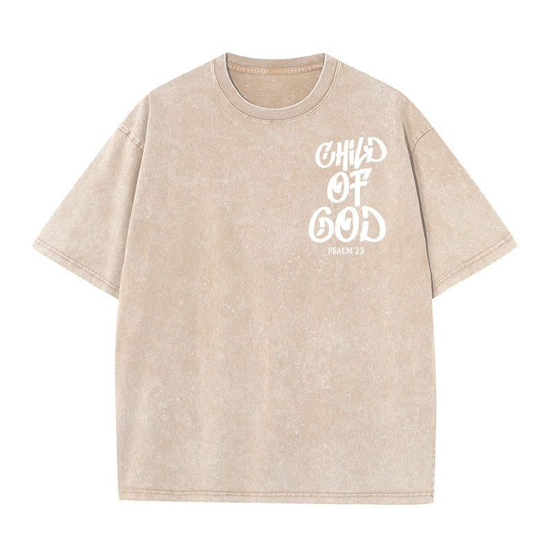 Christianartworkshop Schickes, spirituelles Kind Gottes, Psalm 23, gewaschenes Unisex-T-Shirt - image 15