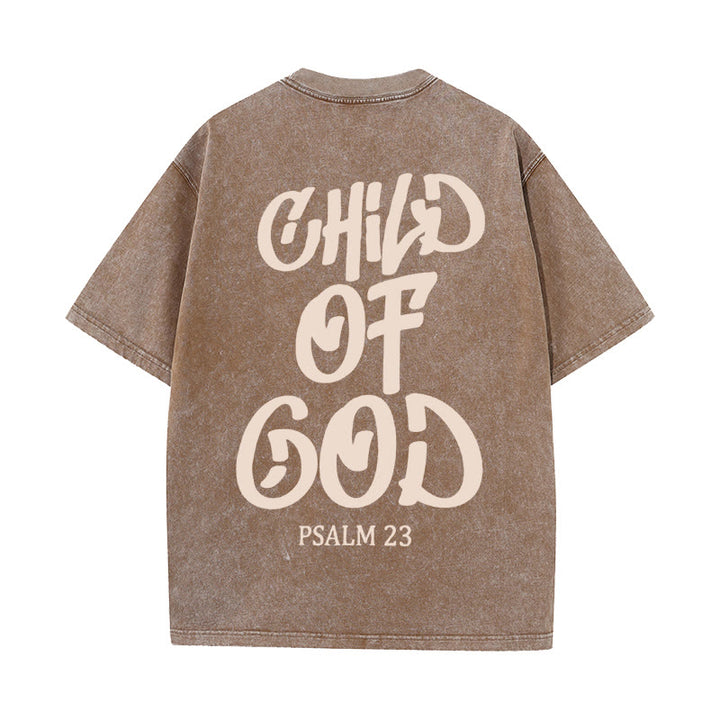 Christianartworkshop Schickes, spirituelles Kind Gottes, Psalm 23, gewaschenes Unisex-T-Shirt - Kaffee - 5XL - image 16