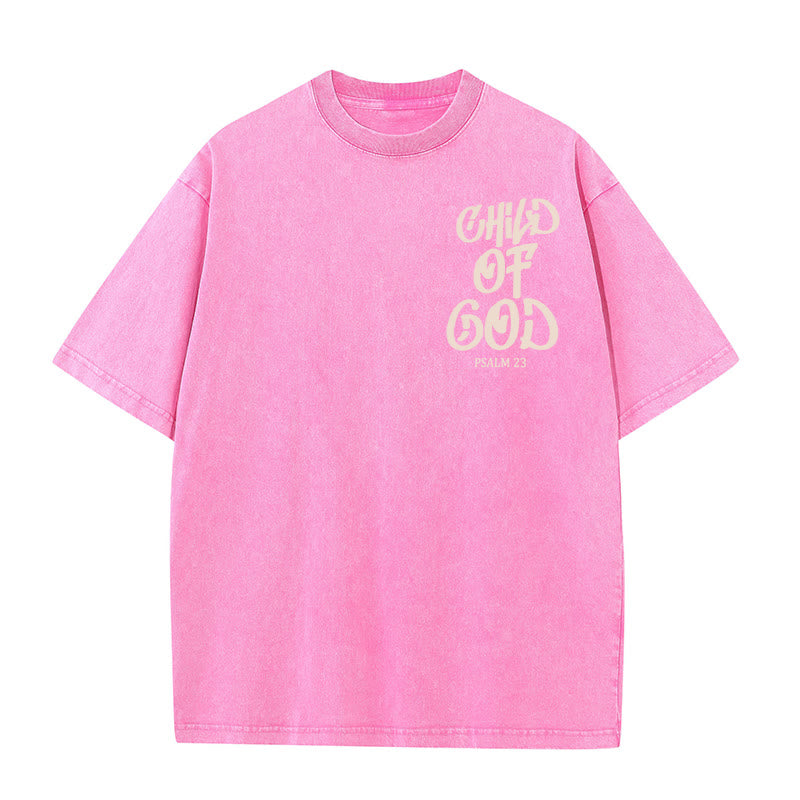 Christianartworkshop Schickes, spirituelles Kind Gottes, Psalm 23, gewaschenes Unisex-T-Shirt - image 21