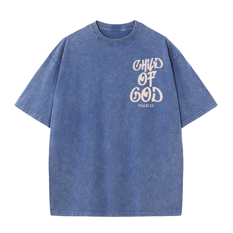 Christianartworkshop Schickes, spirituelles Kind Gottes, Psalm 23, gewaschenes Unisex-T-Shirt - image 11