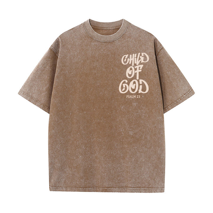 Christianartworkshop Schickes, spirituelles Kind Gottes, Psalm 23, gewaschenes Unisex-T-Shirt - image 17