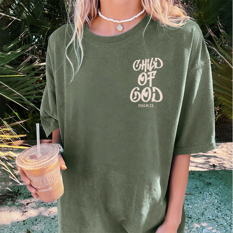 Christianartworkshop Schickes, spirituelles Kind Gottes, Psalm 23, gewaschenes Unisex-T-Shirt - image 8