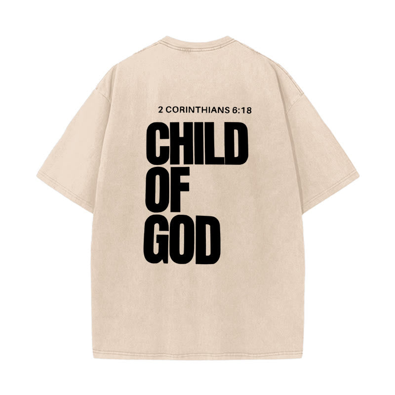 Christianartworkshop Minimalistisches Child of God Unisex Washed T-Shirt: Mutiger Glaube an sauberes Design - Aprikose - 5XL - image 14