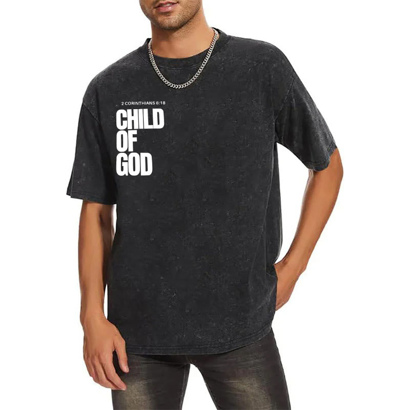 Christianartworkshop Minimalistisches Child of God Unisex Washed T-Shirt: Mutiger Glaube an sauberes Design - image 3