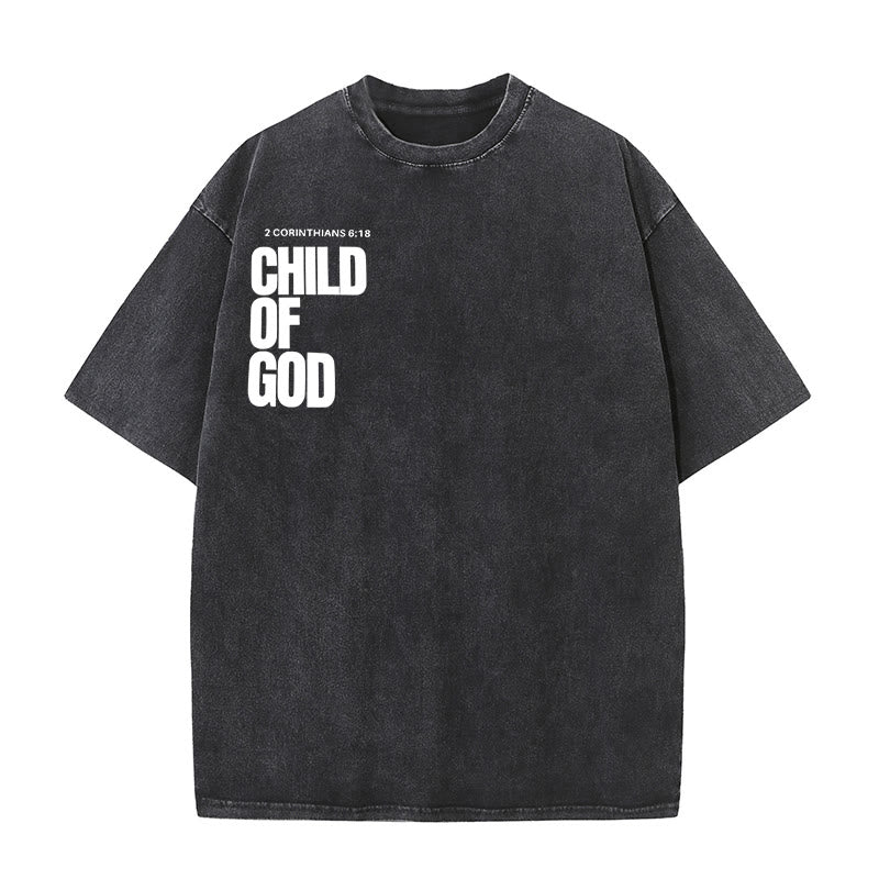 Christianartworkshop Minimalistisches Child of God Unisex Washed T-Shirt: Mutiger Glaube an sauberes Design - image 1