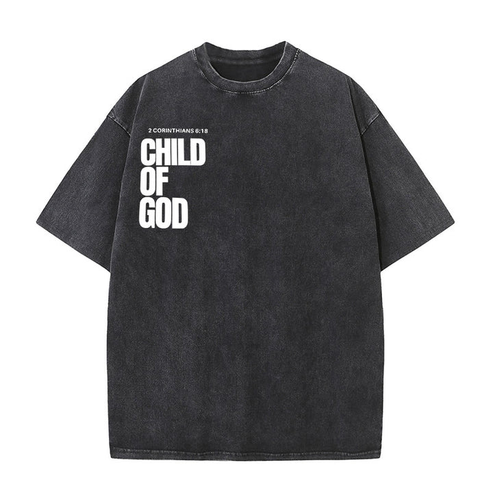 Christianartworkshop Minimalistisches Child of God Unisex Washed T-Shirt: Mutiger Glaube an sauberes Design - image 1