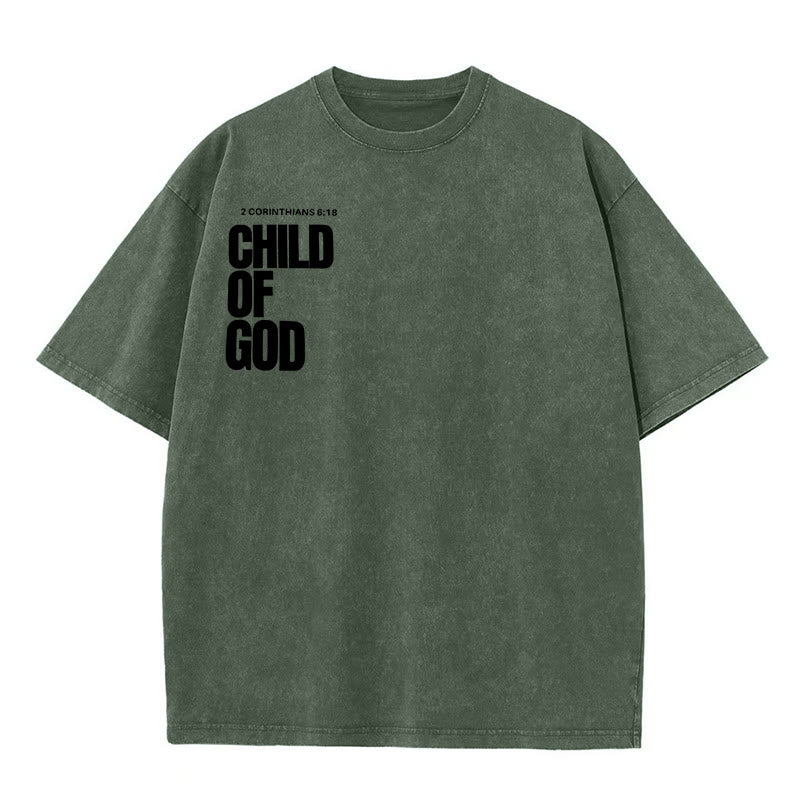 Christianartworkshop Minimalistisches Child of God Unisex Washed T-Shirt: Mutiger Glaube an sauberes Design - image 5