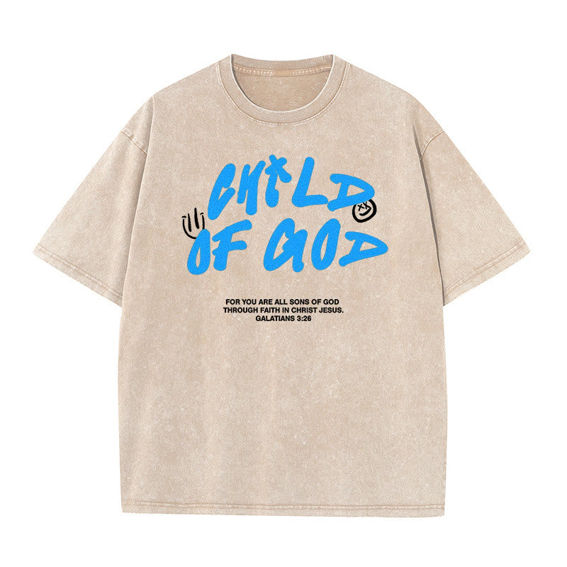 Christianartworkshop Lebendiger Graffiti-Stil Child of God Unisex Washed T-Shirt - Aprikose - 5XL - image 8