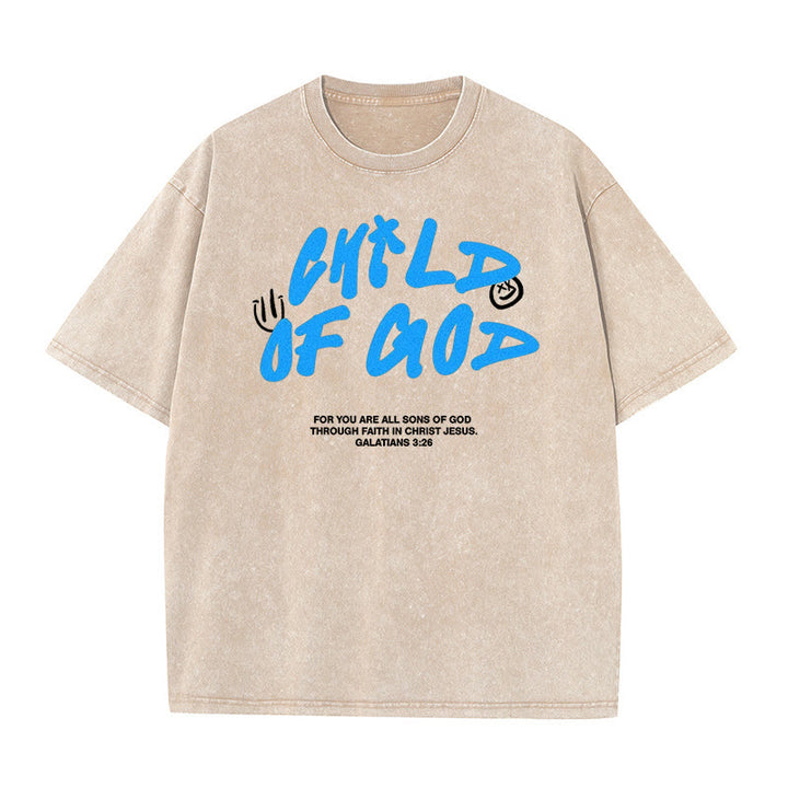 Christianartworkshop Lebendiger Graffiti-Stil Child of God Unisex Washed T-Shirt - Aprikose - 5XL - image 9