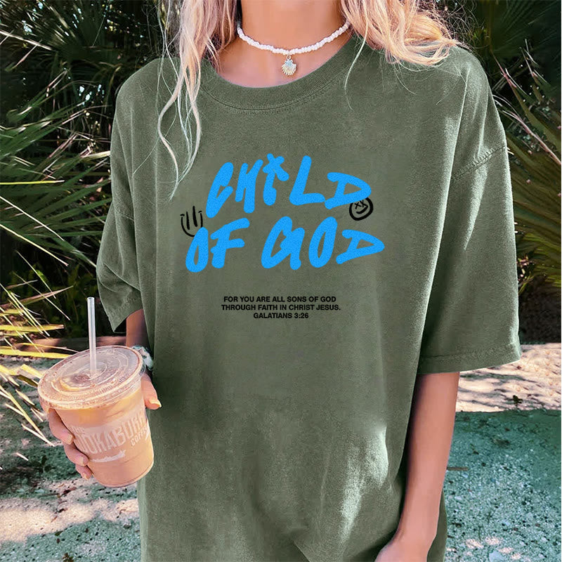 Christianartworkshop Lebendiger Graffiti-Stil Child of God Unisex Washed T-Shirt - image 4