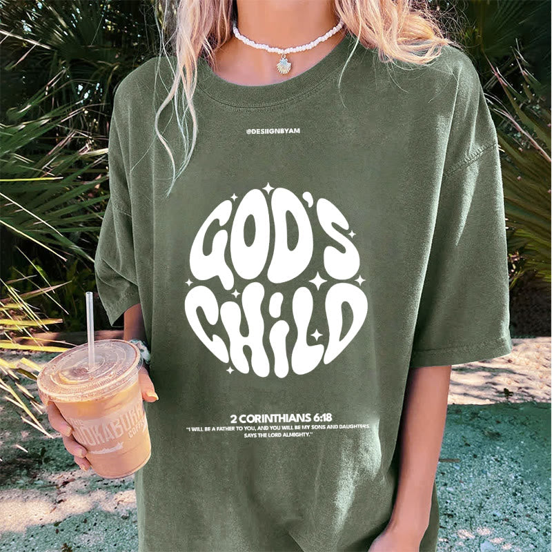 Christianartworkshop Unisex-T-Shirt im Retro-Psychedelic-Stil, Child of God, gewaschen - image 5