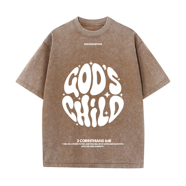 Christianartworkshop Unisex-T-Shirt im Retro-Psychedelic-Stil, Child of God, gewaschen - Kaffee - 5XL - image 11