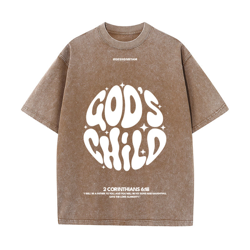 Christianartworkshop Unisex-T-Shirt im Retro-Psychedelic-Stil, Child of God, gewaschen - Kaffee - 5XL - image 10