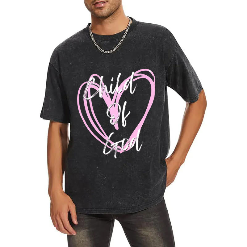 Christianartworkshop Romantisches Kind Gottes mit Heiligem Herzen Unisex gewaschenes T-Shirt - image 2