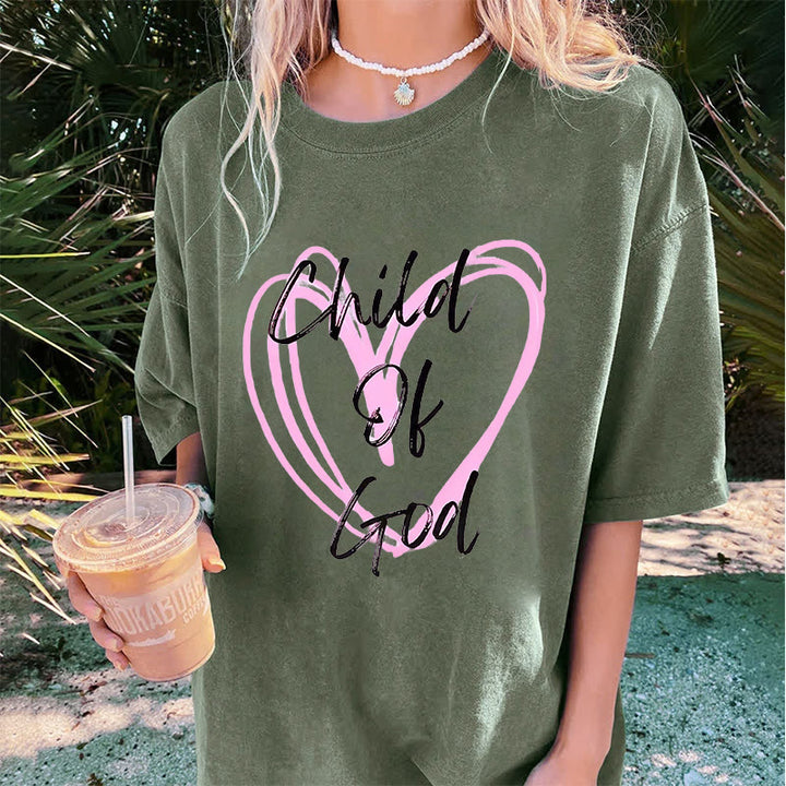 Christianartworkshop Romantisches Kind Gottes mit Heiligem Herzen Unisex gewaschenes T-Shirt - image 4