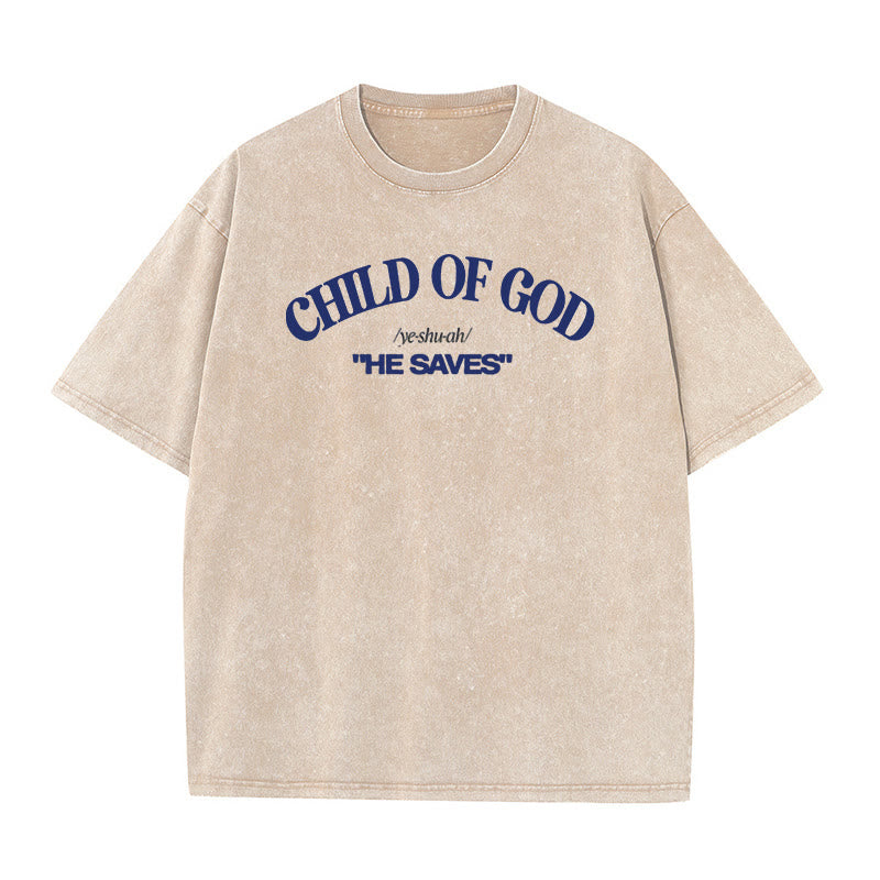 Christianartworkshop Klassischer Stil Er rettet Kind Gottes Unisex gewaschenes T-Shirt - Aprikose - 5XL - image 9