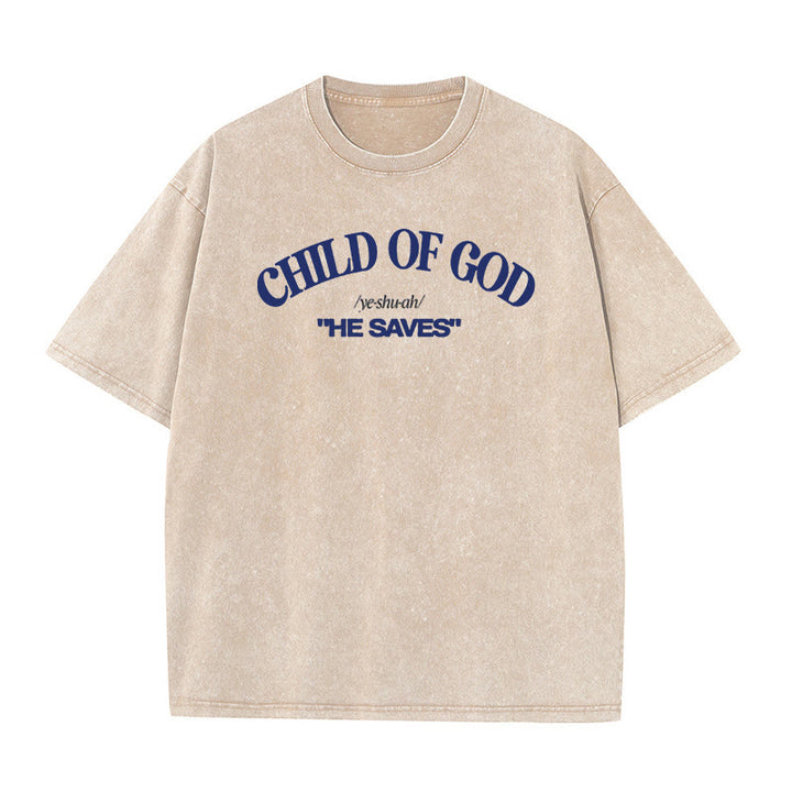 Christianartworkshop Klassischer Stil Er rettet Kind Gottes Unisex gewaschenes T-Shirt - Aprikose - 5XL - image 9