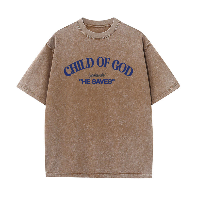Christianartworkshop Klassischer Stil Er rettet Kind Gottes Unisex gewaschenes T-Shirt - Kaffee - 5XL - image 10