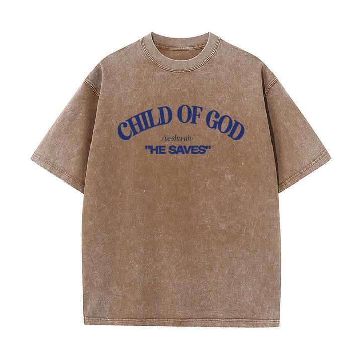 Christianartworkshop Klassischer Stil Er rettet Kind Gottes Unisex gewaschenes T-Shirt - Kaffee - 5XL - image 10