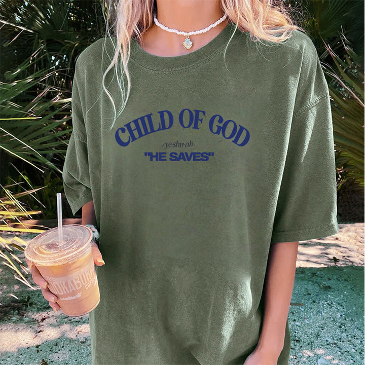 Christianartworkshop Klassischer Stil Er rettet Kind Gottes Unisex gewaschenes T-Shirt - image 5