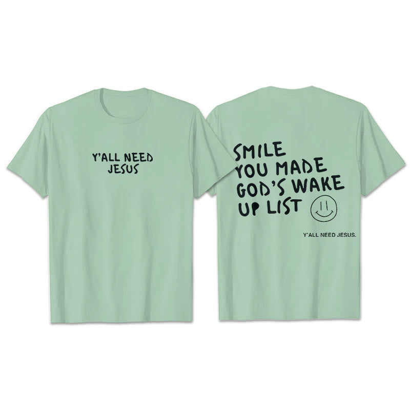 Christianartworkshop „SMILE“-T-Shirt - Grasgrün - 2XL - image 8