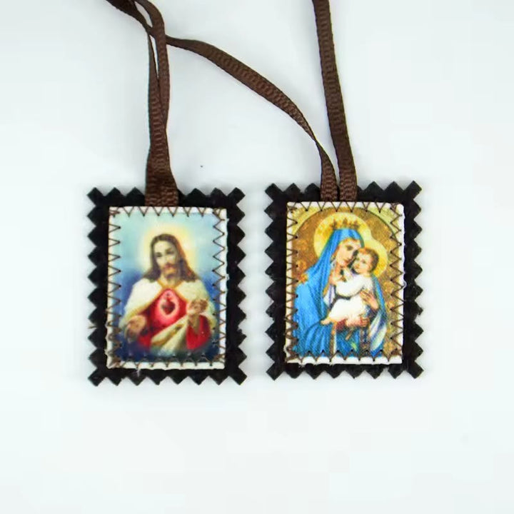 Christianartworkshop Skapulier des Heiligen Herzens und der Madonna – Eine doppelte Hingabe an Jesus und Maria