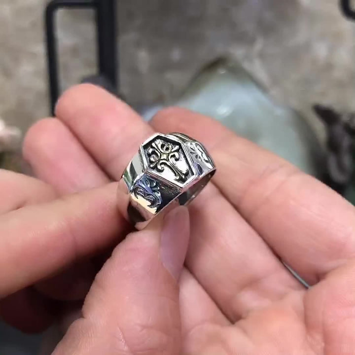 Christianartworkshop 925 Sterling Silber Retro-Stil Jungfrau Maria Segen Abzeichen Religiöser Ring - image 9