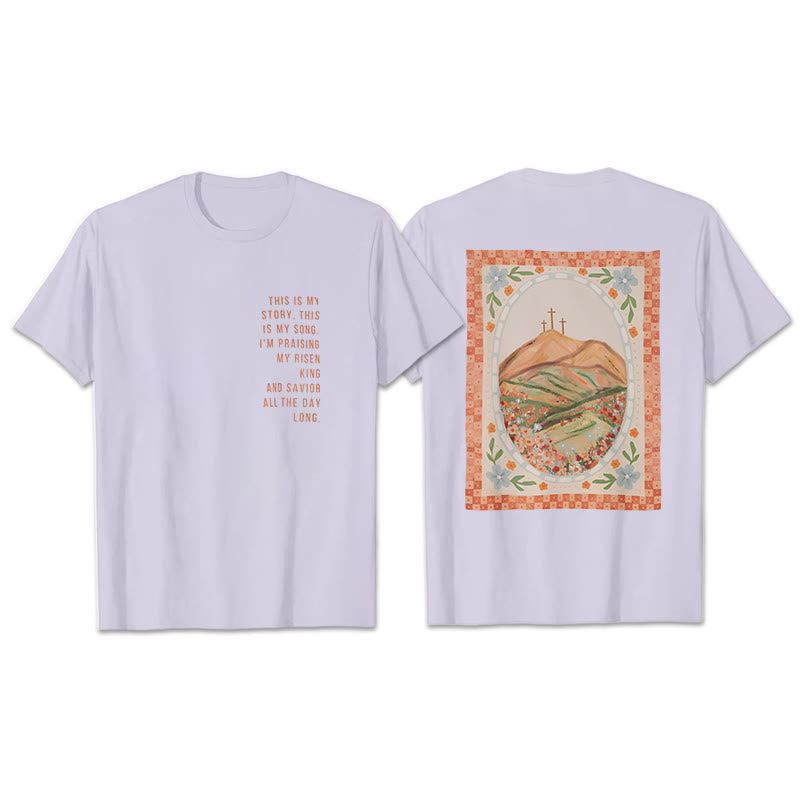 Christianartworkshop „This is My Story, This is My Song“ Grafik-T-Shirt - Lila - 2XL - image 14