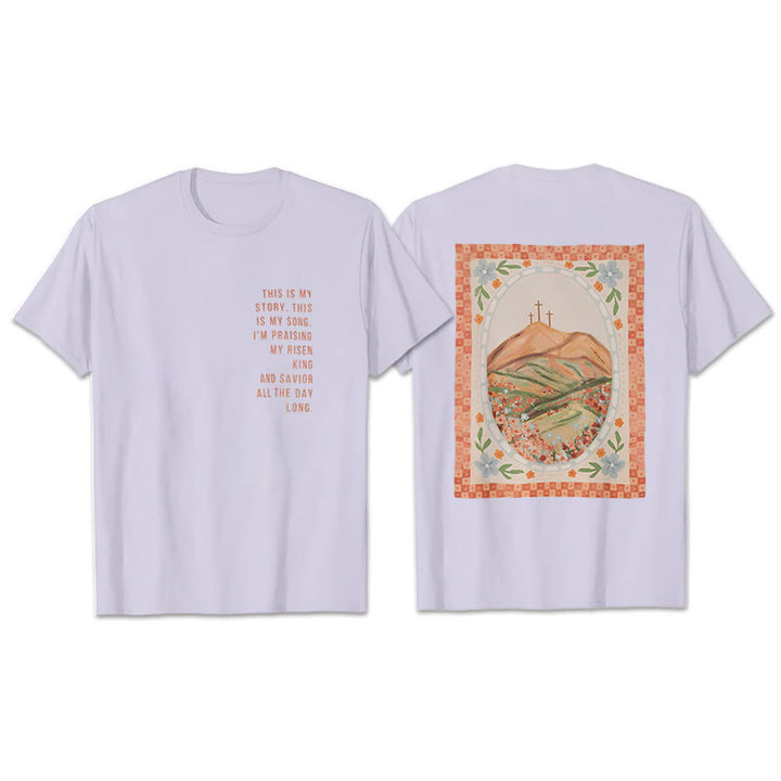 Christianartworkshop „This is My Story, This is My Song“ Grafik-T-Shirt - Lila - 2XL - image 14