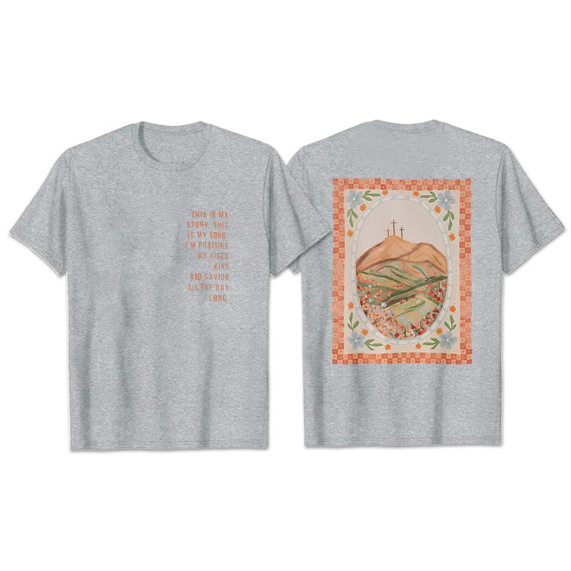 Christianartworkshop Das ist meine Geschichte, das ist mein Lied Grafik T-Shirt - Grau - 2XL - image 11