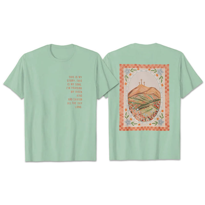 Christianartworkshop „This is My Story, This is My Song“ Grafik-T-Shirt - Hellgrün - 2XL - image 17