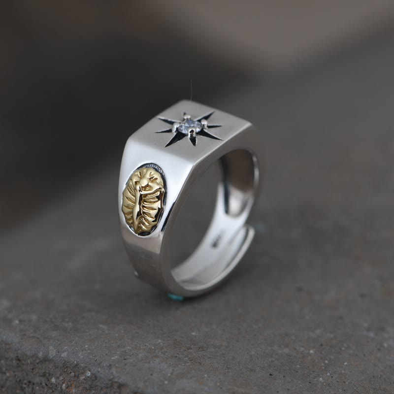 Christianartworkshop Kreuz und Jungfrau Maria mit weißem Cubic 925 Sterling Silber verstellbarer Vintage-Ring - image 2