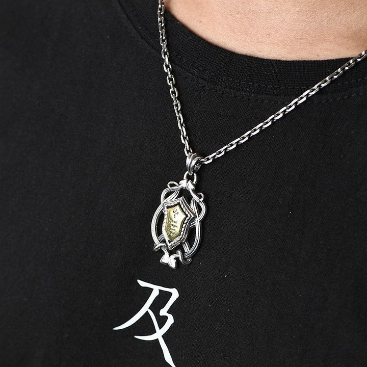 Christianartworkshop 925 Sterling Silber Panzerkreuz-Anhänger mit goldenem Kern, Heiliges Wappen, Halskette: Schild der Gnade - image 5