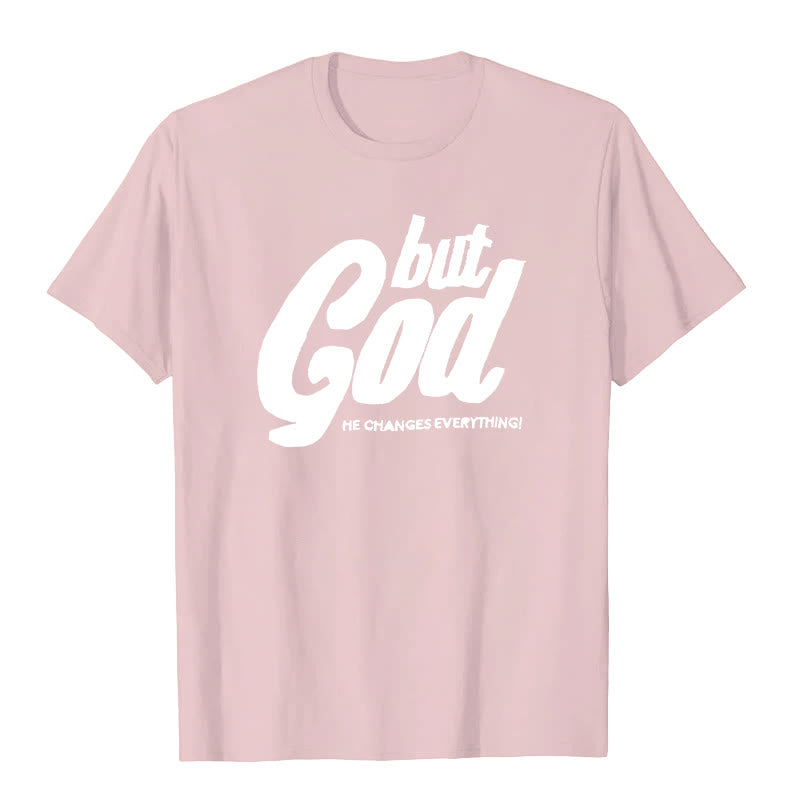 Christianartworkshop Aber Gott Handgenähtes T-Shirt - Rosa - 2XL - image 8