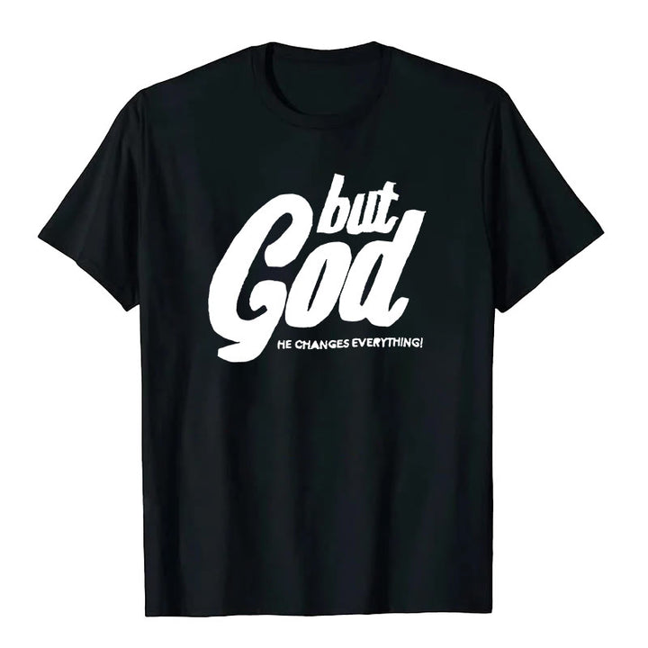 Christianartworkshop Aber Gott Handgenähtes T-Shirt - Schwarz - 2XL - image 7