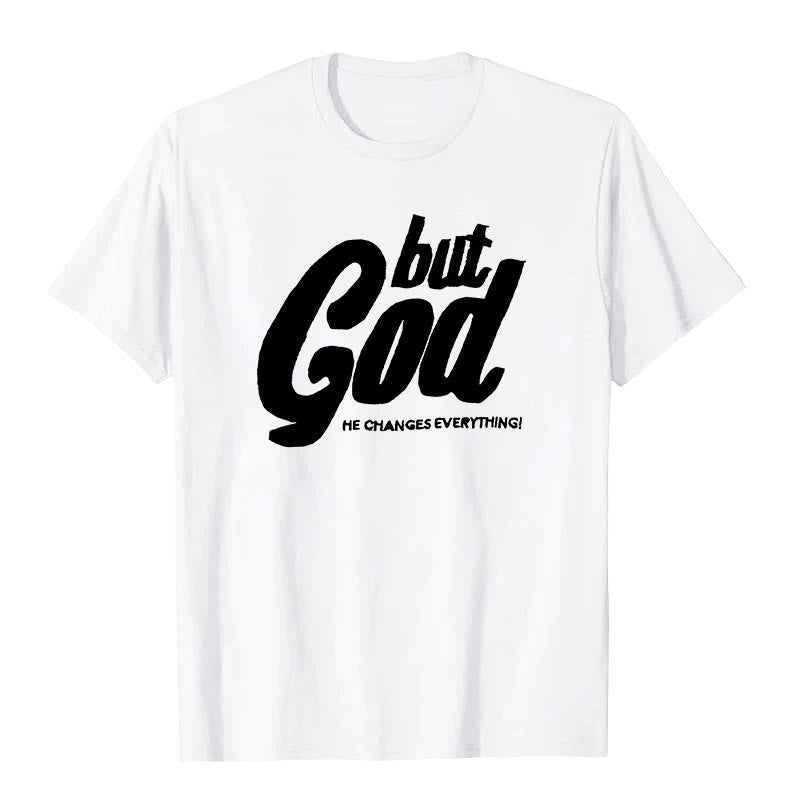 Christianartworkshop Aber Gott Handgenähtes T-Shirt - Weiß - 2XL - image 5