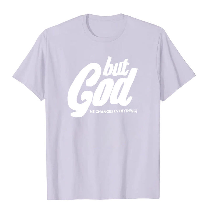 Christianartworkshop Aber Gott Handgenähtes T-Shirt - Lila - 2XL - image 4