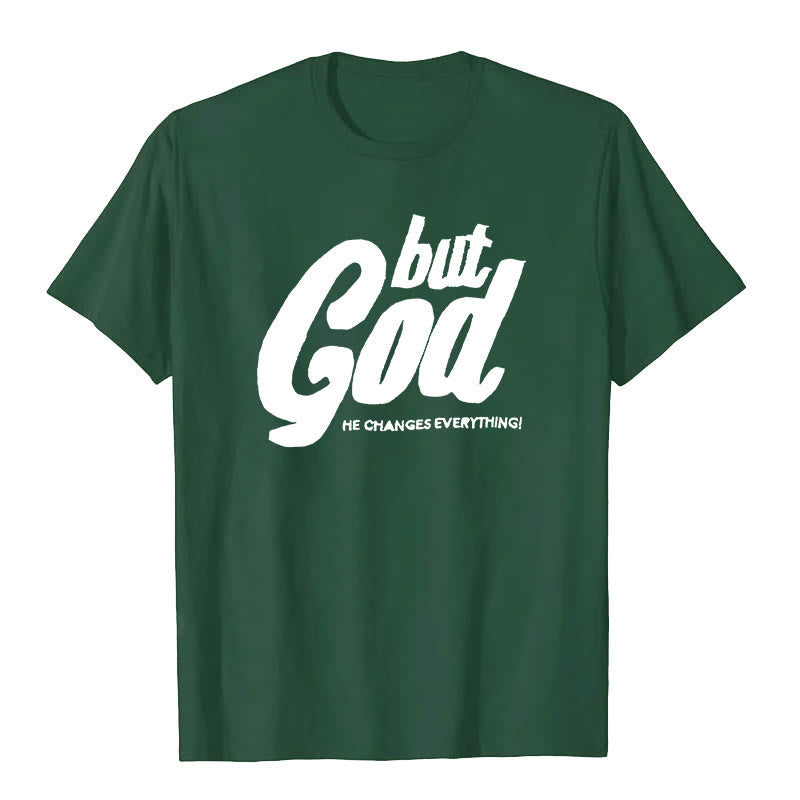 Christianartworkshop Aber Gott Handgenähtes T-Shirt - Grün - 2XL - image 1