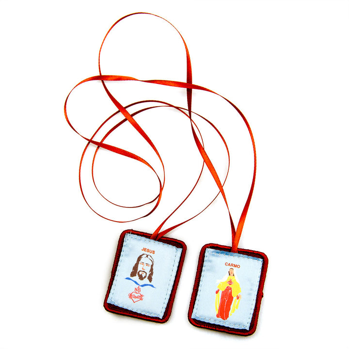 Christianartworkshop Rotes katholisches Skapulier Unserer Lieben Frau vom Berge Karmel und dem Heiligen Herzen Jesu - image 7