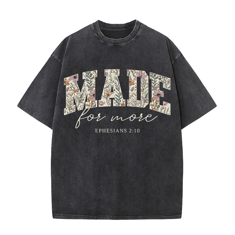 Christianartworkshop – Gewaschenes T-Shirt „Made for More“ - Schwarz - 4XL - image 2